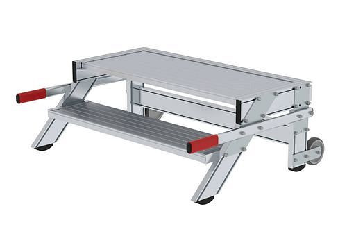 Plate-forme de travail mobile Krause, en aluminium, 2 marches, largeur de marche 1000 mm, 274514
