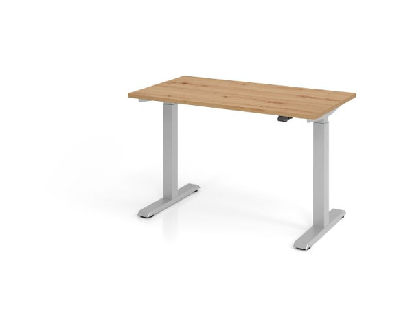 Bureau Hammerbacher XMST612, 120 x 67 cm, plateau : chêne noueux, épaisseur 25 mm, chant ABS 2 mm, forme rectangulaire, VXMST612/R/S