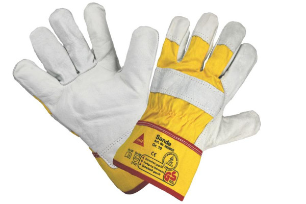 Hase Safety SANDE, Gants de sécurité à 5 branches en cuir pleine fleur, taille : 8, UE : 12 paires, 292002-8