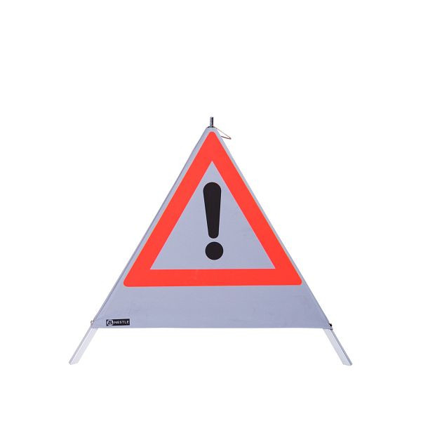 Pyramide d'avertissement NESTLE 70cm WAPY 70R, cadre lourd avec mécanisme à ressort, feuille rétro, point d'exclamation VZ101, 19002001