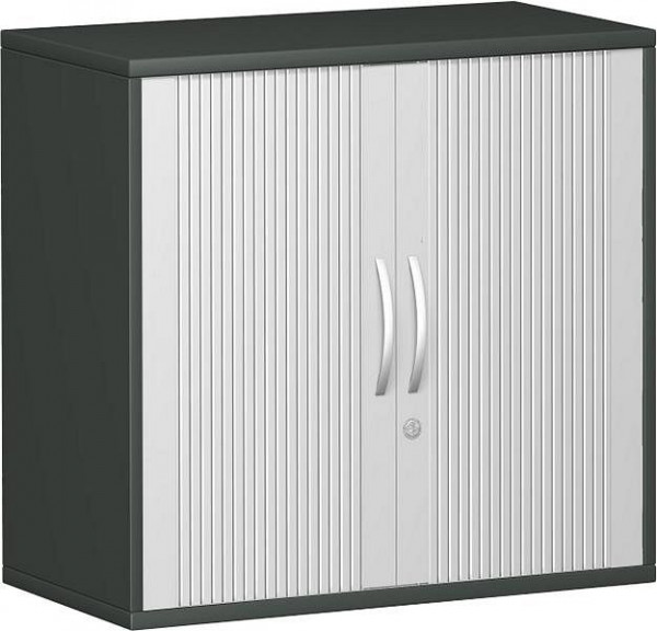 armoire à volets roulants geramöbel 1 étagère décorative, verrouillable, 800x425x768, argent/graphite, N-10Q208-SG