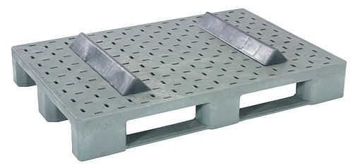 Euro palette DENIOS, en PE-RE, 800 x 1200 x 200 mm, avec 3 semelles et 2 cales transversales, lot de 5, 312670
