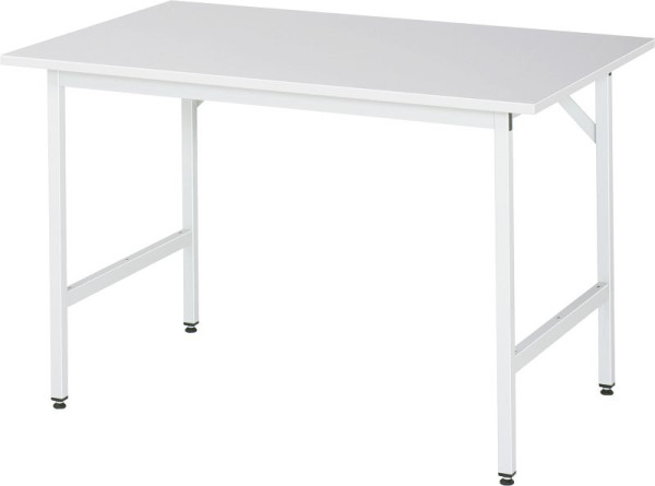 Table de travail RAU série Jerry (3030) - réglable en hauteur, plaque en mélamine EGB, 1250x800-850x800 mm, 06-500ME80-12.12