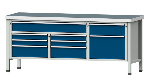 Établis ANKE Établi en caisson, modèle 282 V, 2000 x 700 x 850 mm, RAL 7035/5010, UBP 50 mm, 304.542