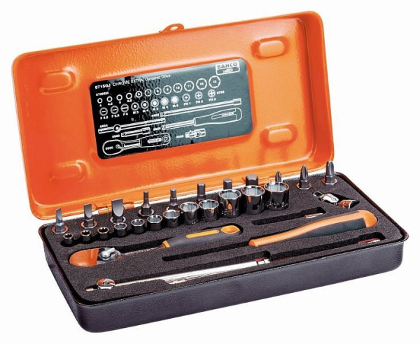 Jeu de clés à douille Bahco 1/4", 29 pièces, 6715GJ