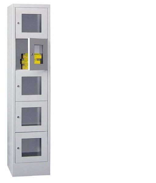 Armoires de vestiaire PAVOY avec piètement, largeur du compartiment 400 mm, avec portes vitrées, 21213-154-091