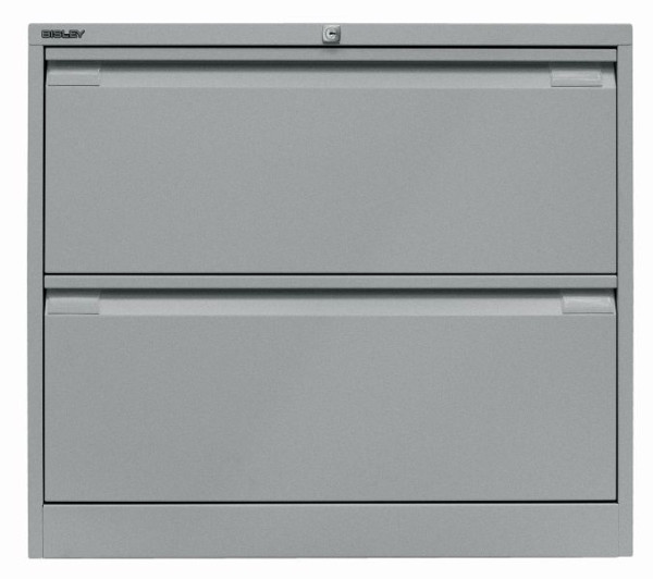 Classeur suspendu Bisley, double rail 2 tiroirs HR, argent, DF2355