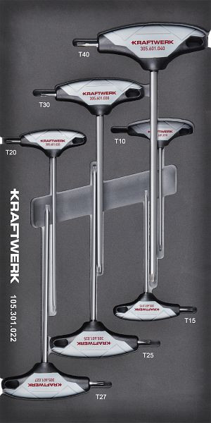 Kraftwerk BASIC LINE EVA TX tournevis à angle droit insert TX 7 pièces. Insert 20x40, 105.301.022