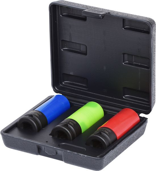 KS Tools Jeu de douilles à chocs pour jante en aluminium 1/2" robuste, 3 pièces, 515.1070