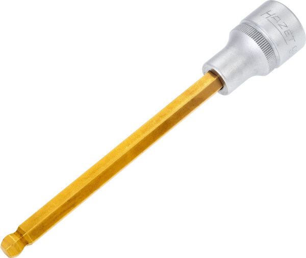 Douille tournevis Hazet, carré creux 12,5 mm, profil à six pans creux, 8 mm, version longue avec tête sphérique, 986KK-8