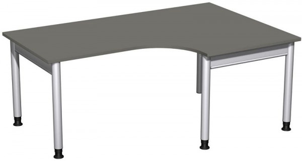 Bureau PC geramöbel droit, réglable en hauteur, 1800x1200x680-820, graphite/argent, N-657309-GS