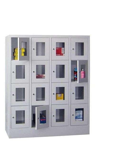 Armoires de vestiaire PAVOY avec piètement, largeur du compartiment 300 mm, avec portes vitrées, 21213-443-091