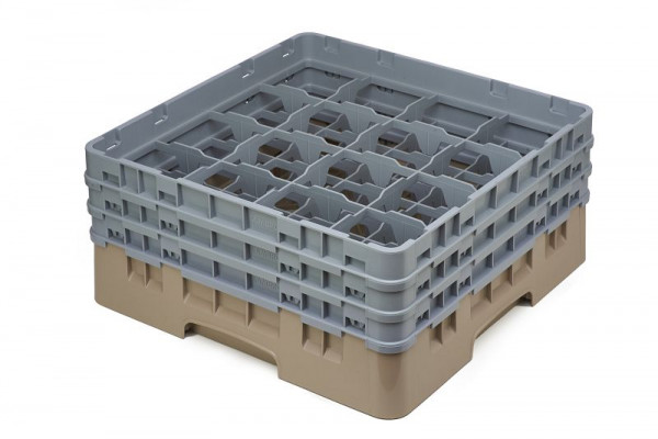 Panier de lavage Cambro 16 compartiments Camrack® Hauteur: 17 cm Beige, SU: 3 pièces, 16S638184