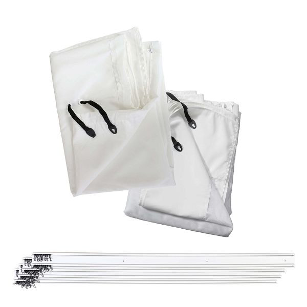 Mur latéral Mendler pour pergola HWC-J32, lot de 4 + mur latéral de rechange pavillon moustiquaire, 4x3m blanc, 77048+77384