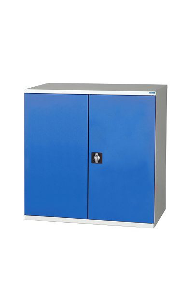 Armoire à portes battantes SOFAME L 1000 x P 500 x H 1000 mm, avec 2 étagères, gris clair RAL 7035/bleu ciel RAL 5015, W030020003GCBI