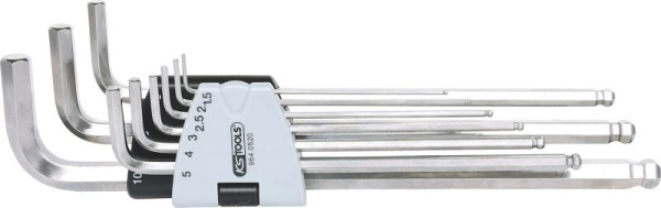KS Tools jeu de clés Allen en acier inoxydable XL, 9 pièces, 964.0520