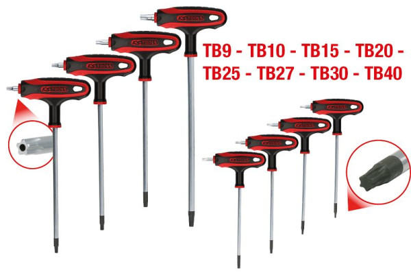 KS Tools Jeu de clés Torx à poignée en T, alésage 8 pièces, 151.8165