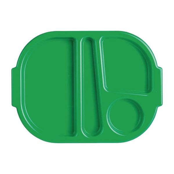 Plateaux Olympia Kristallon avec compartiments 37,5x27,8cm vert (10 pièces), U040