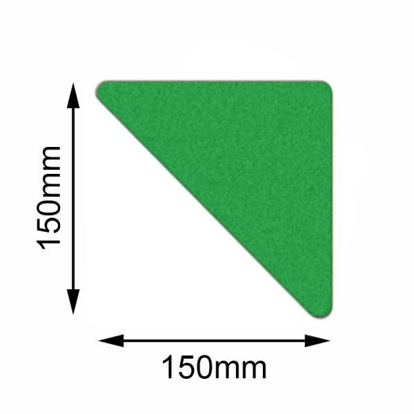 Marqueur de sol Mehlhose Triangle vert de sécurité 150x150mm, UE: 10 pièces, KSUD1V10