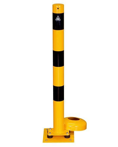Borne DENIOS à basculer, jaune-noir, Ø 76 mm, hauteur 1000 mm, 249-366