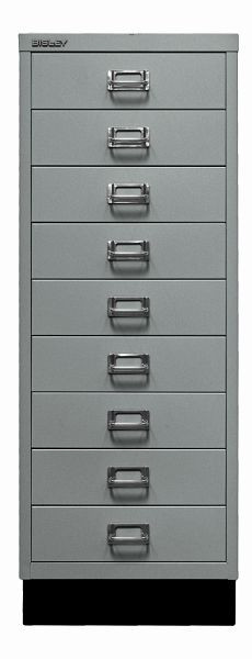 Bisley MultiDrawer™, série 39 avec base, DIN A3, 9 tiroirs, argent, L39A39S355