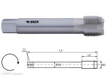 Tarauds machine BAER HSSE - Forme B - G 2'' x 11 - DIN 5156, 130401014