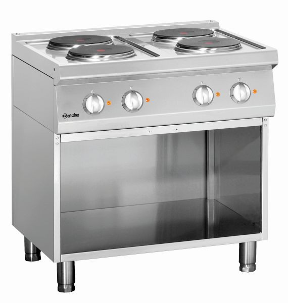 Cuisinière électrique Bartscher 700, B800, 4 plaques, fond ouvert, 286104