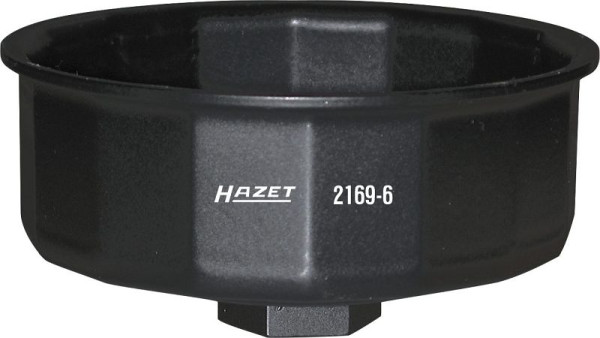 Clé pour filtre à huile Hazet, carré creux 12,5 mm (1/2 pouce), profil externe 16 pans, 97 mm, 2169-6