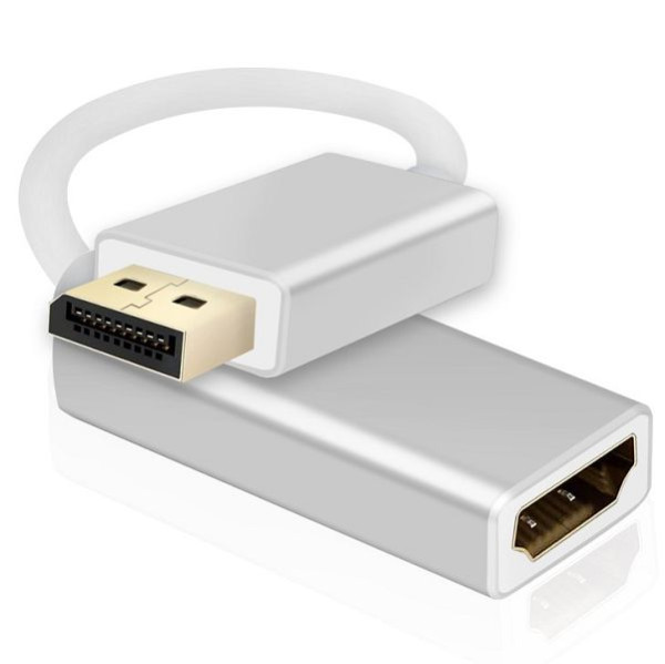 Câble adaptateur Helos, fiche DisplayPort/prise HDMI, PREMIUM 4K, argent, 288462