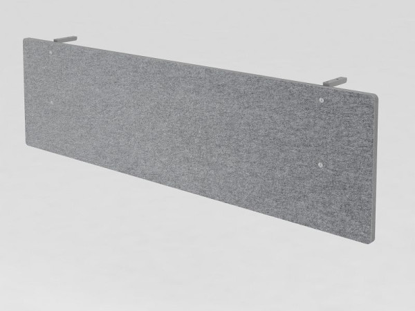 Écran Hammerbacher, isolation phonique pour table 180, gris, en matériau acoustique, classe d'isolation phonique C, VSIA18/5