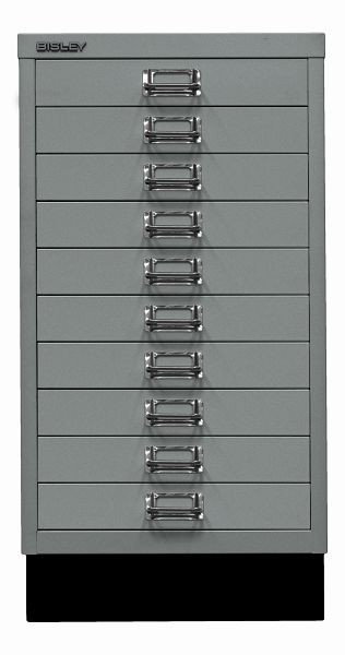 Bisley MultiDrawer ™, série 29er avec base, DIN A3, 10 tiroirs, argent, L29A310S355