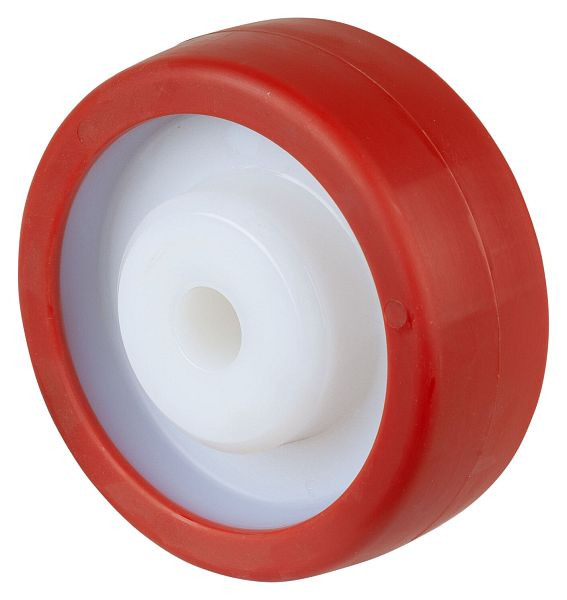 Roue en polyuréthane BS Wheels, jante en plastique, roulement lisse, diamètre de roue : 125 mm, largeur de roue 40 mm, lot : 2 pièces, B27.125