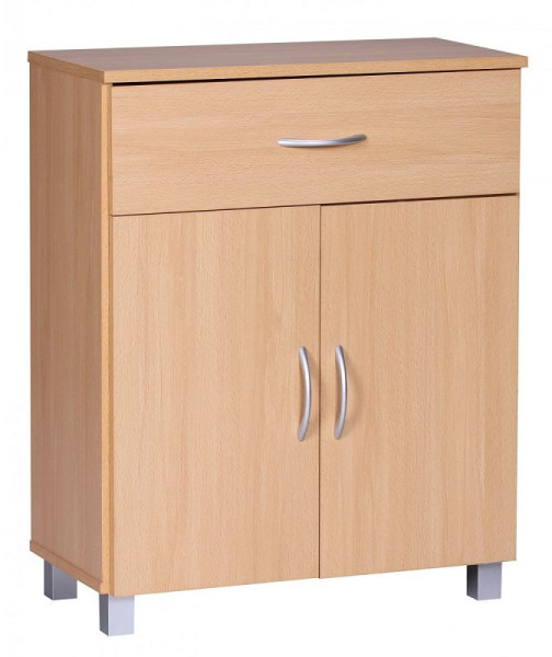 Buffet Wohnling en hêtre 60x75x30cm avec tiroir et portes, WL1.335