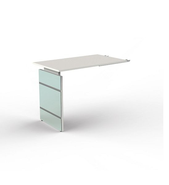 Table d'appoint/bureau supplémentaire Kerkmann, avec cadre latéral, Lugano, L 1000 x P 800 x H 680-760 mm, blanc, 11433110