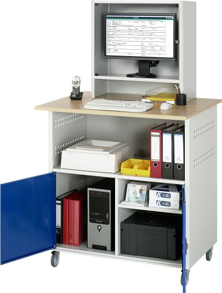 Table d'ordinateur RAU, mobile, boîtier pour moniteur, 1100x1100x800 mm, 07-1023M3F.11