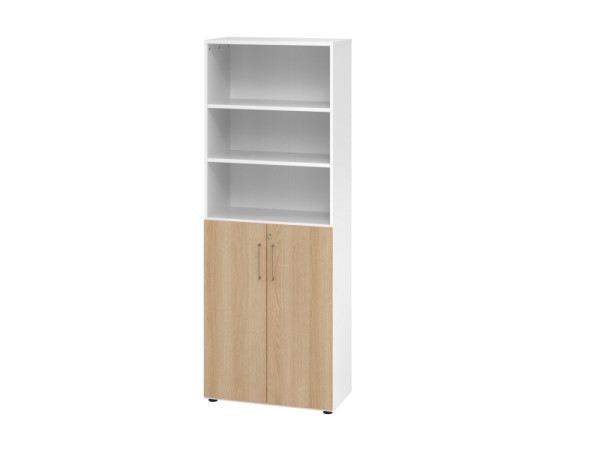 Hammerbacher armoire combinée 6OH/portes 3OH 968T3 blanc/chêne, V968T3/W/E/BS