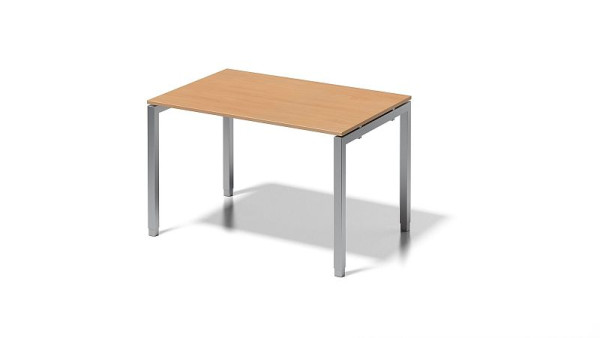 Bureau Bisley Cito, structure en U réglable en hauteur 650-850 mm, H 19 x L 1200 x P 800 mm, hêtre/argent, DUH1208BC355