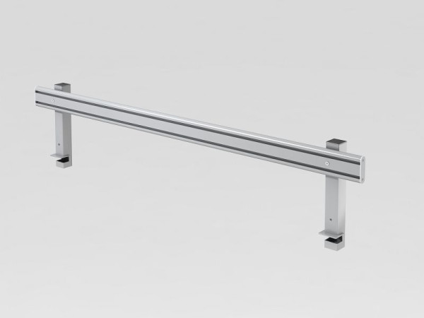 Barre d'organisation Hammerbacher 180 cm, avec support, argent, 162x2,5/5x36,5 cm (LxPxH), VORG18/S