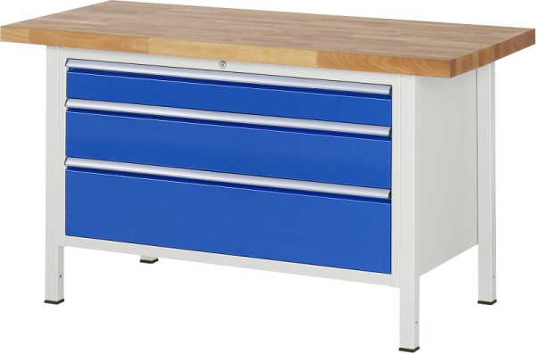 Etabli RAU série 8000 - modèle 8359, L1500 x P700 x H840-1040 mm, base système L1235 x P650 x H800-1000 mm, 03-8359A2-157B4H.11