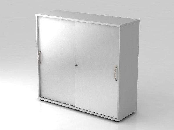 Armoire à portes coulissantes Hammerbacher 3OH 120cm poignée cintrée gris/argent, 120x40x110 cm (LxPxH), V1753S/5/S/BM