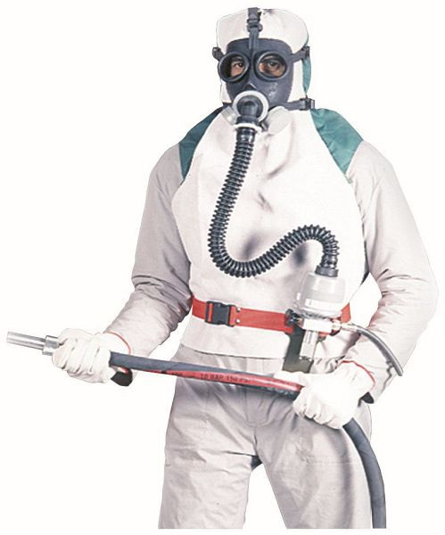 Masque de protection ELMAG complet type M03 pour machines de sablage, avec filtre à air frais, 21382
