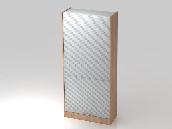 Armoire à volet roulant Hammerbacher verticale 90 cm, poignée de garde-corps 5OH noyer/argent, 90x40x200,4 cm (LxPxH), VSET90/N/S/RE