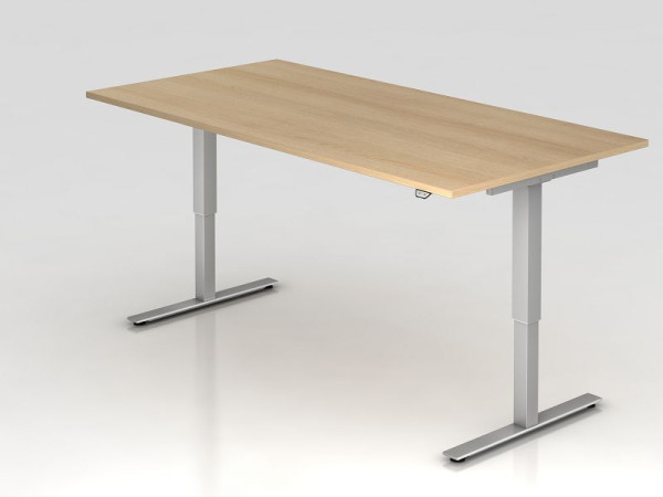 Bureau assis-debout électrique Hammerbacher 200x100cm chêne, hauteur de travail 72 - 119 cm, VXMST2E/E/S