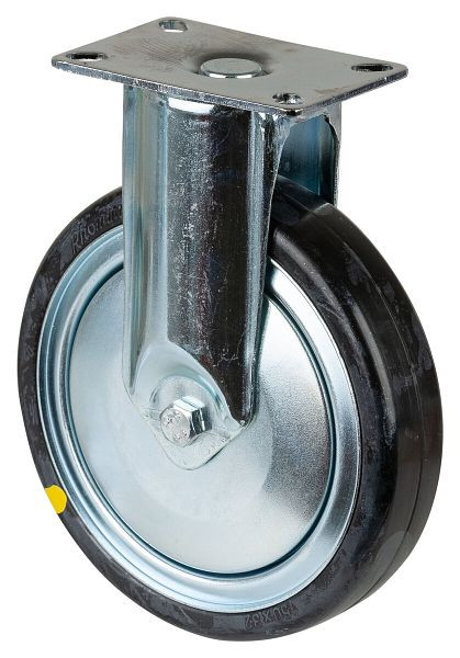 Roulettes BS Roulette pour appareils lourds, largeur 32 mm, Ø150 mm, 100 kg, caoutchouc gris, conducteur d'électricité, corps de roue en plastique, roulement à billes, platine, C110.A89.150