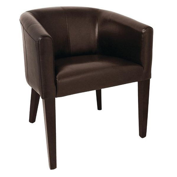 Fauteuil de salle à manger Bolero simili cuir marron foncé, CE593