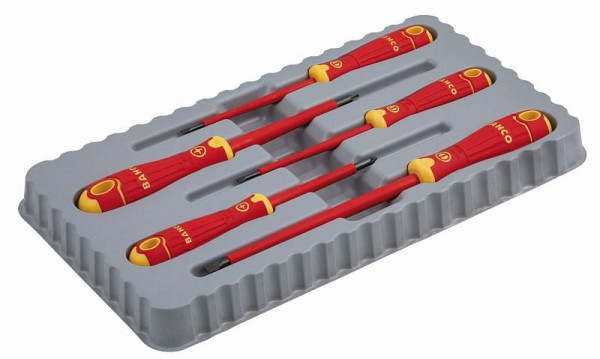 Jeu de tournevis Bahco, BahcoFit, 5 pièces, isolé, fente + PZ, B220.015