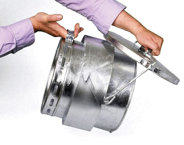 Conteneur à déchets Renner FETT-SAFE, Ø 285 mm, hauteur totale 440 mm, galvanisé à chaud, 2045-00