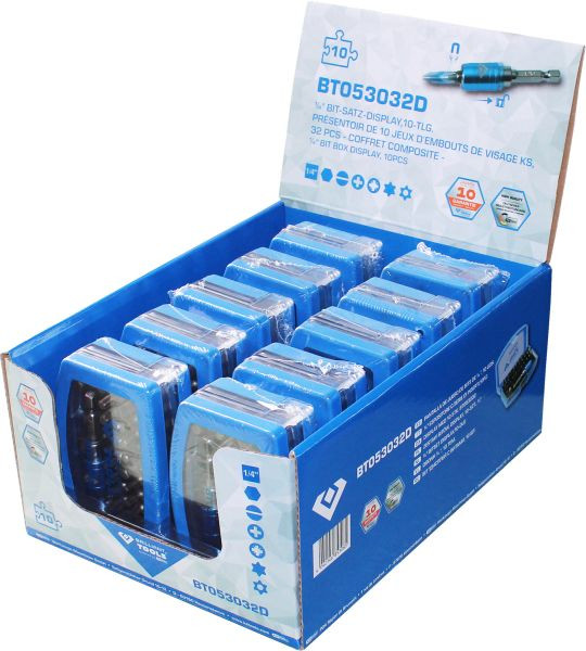 Jeu d'embouts Brilliant Tools, présentoir 32 pièces, paquet de 10, BT053032D