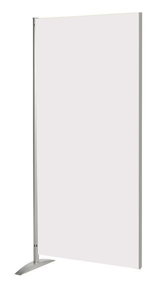 Brise-vue Kerkmann Metropol, élément en bois, blanc, L 800 x P 450 x H 1750 mm, aluminium argent/blanc, 45696410
