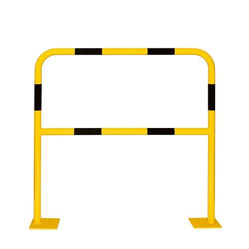 Grille de protection Moravia, plastifiée jaune, rayures noires, à cheviller, H 1000 mm, 311103